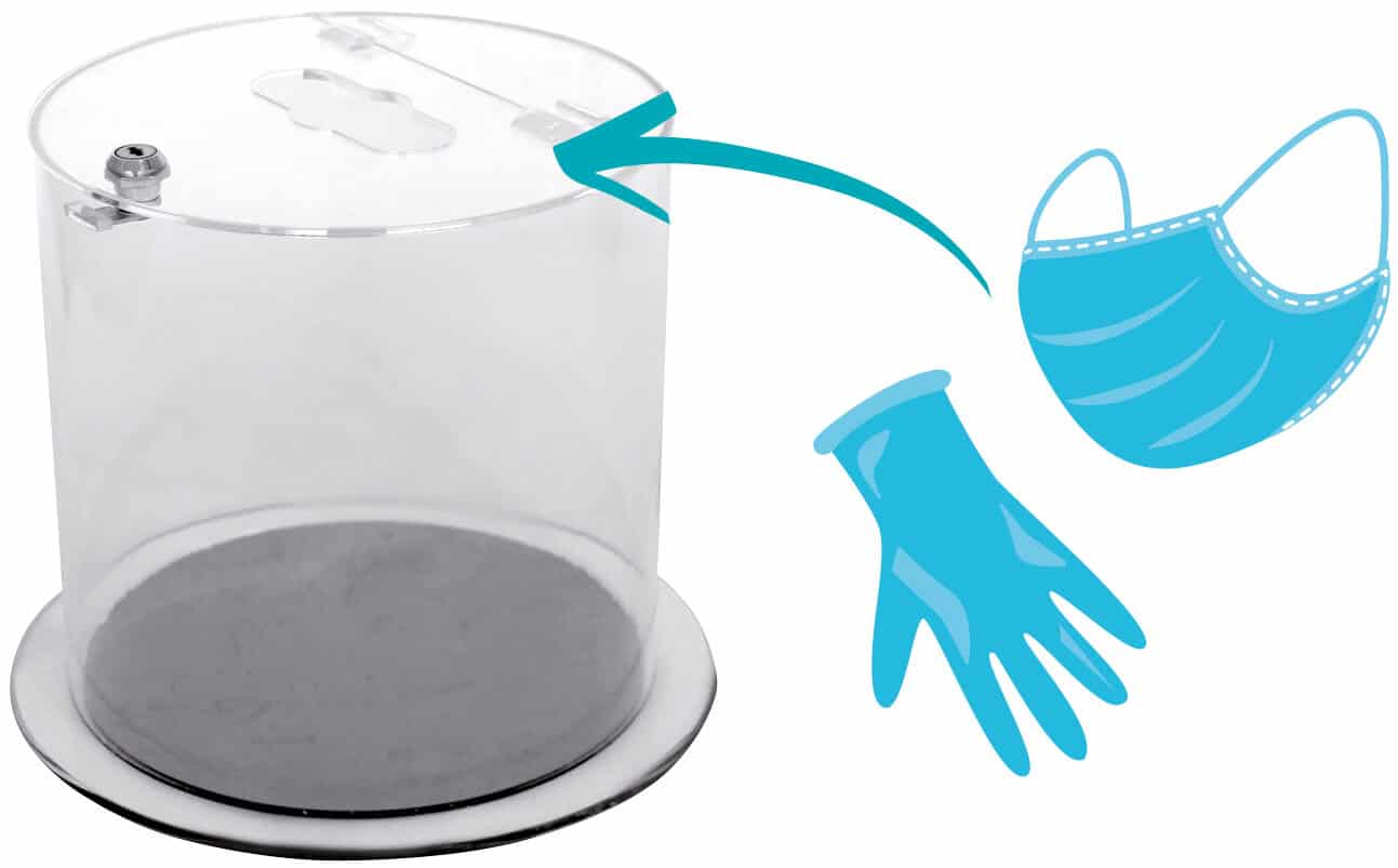 Conteneurs transparents pour gants et masques usagés DBMARK (1)