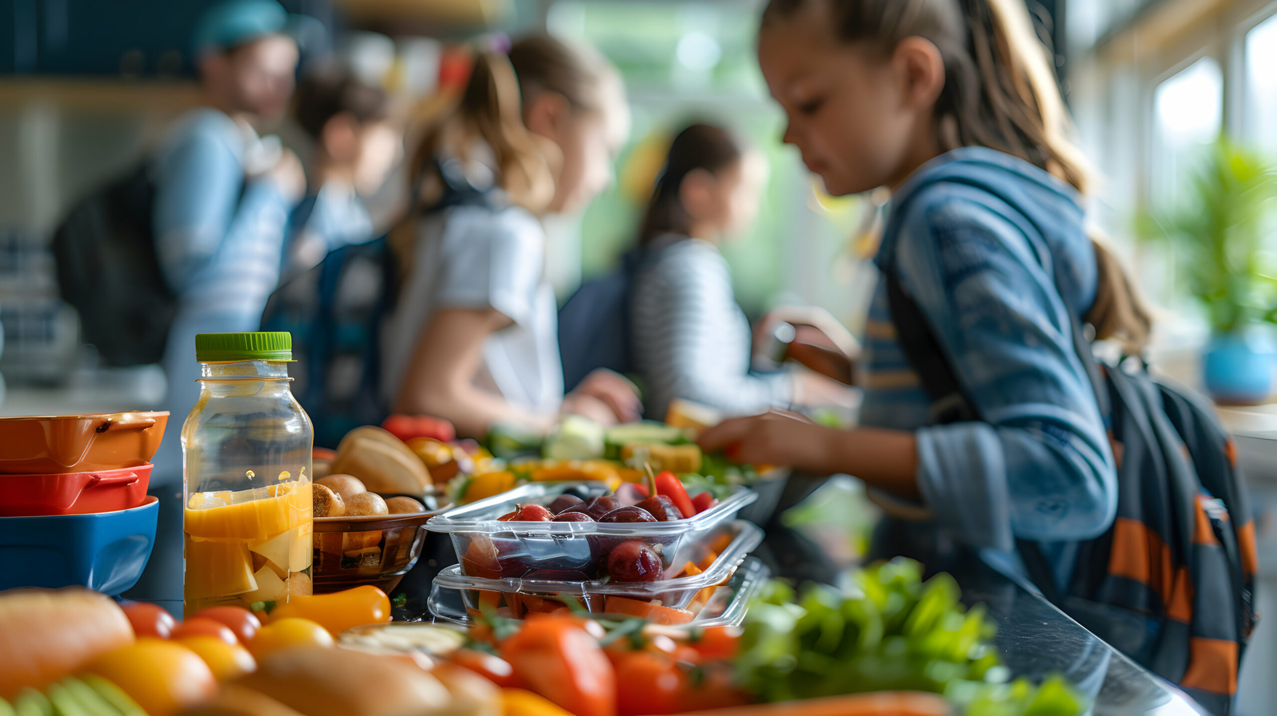 Back to School Prep: Photo Realistic Image of Parents Preparing School Lunches with Care and Effort on a High Resolution Glossy Backdrop for New School Year Concept